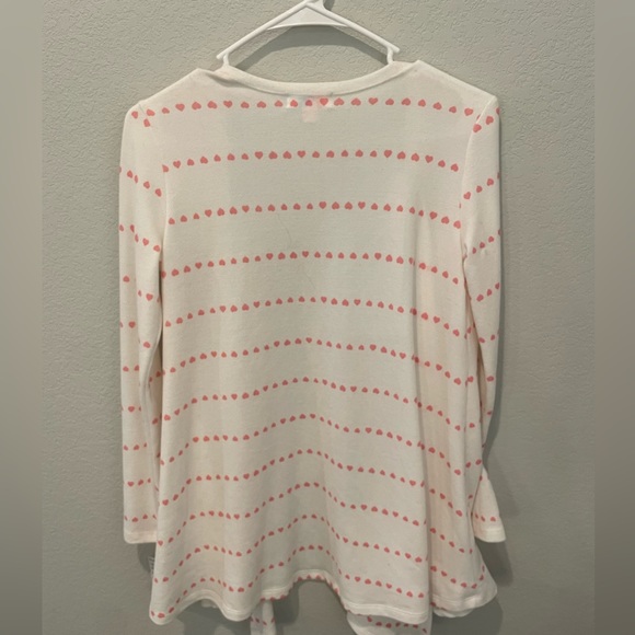 LulaRoe NWT White Cardigan with Pink Hearts Women’s Size XS - Picture 7 of 9